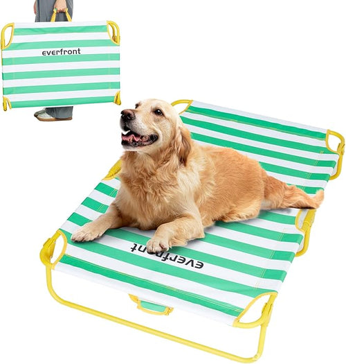 Elevated Dog Bed for Large Pet with No-Slip Feet, Foldable Portable Washable Raised Bed for