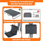 Elevated Dog Bed for Large Pet with No-Slip Feet, Foldable Portable Washable Raised Bed for